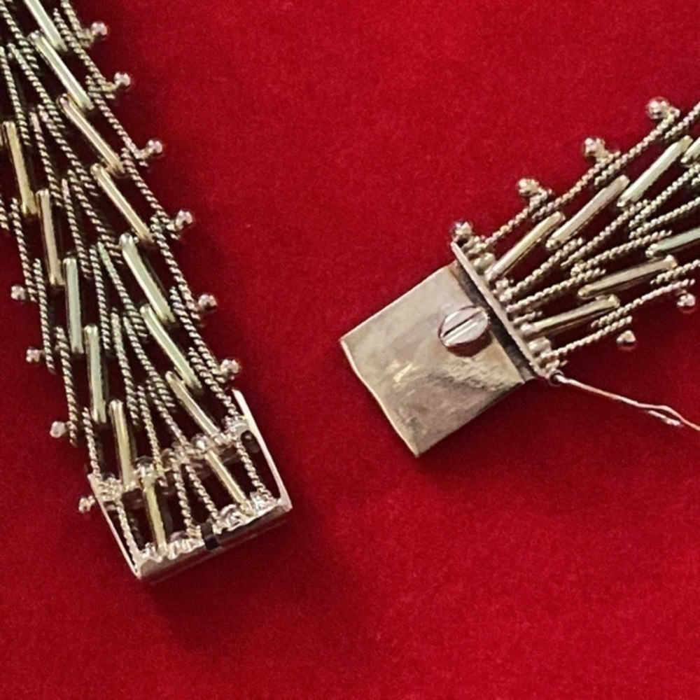 Necklace chain magnificent jewelry 14K Tri-Color Gold🌲 “Pine” solid gold 58.8gr - Picture 11 of 15